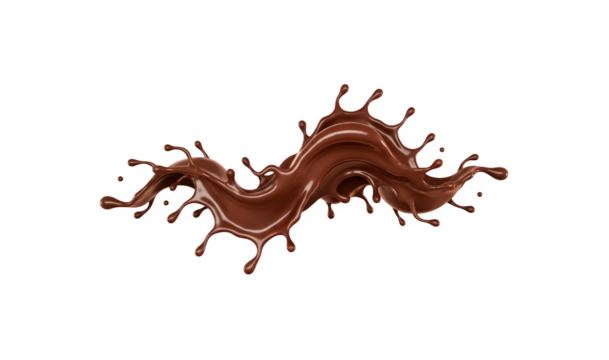A stunning and classy splash of chocolate. 3D illustration, 3D rendering

