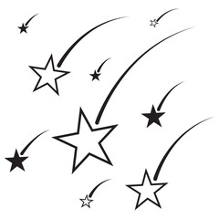 
Set of Shooting stars icons. Star trail sign Vector Illustration.
