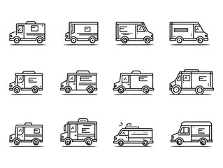 Postal Delivery Van Line Art Express