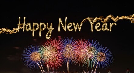 Sparkling Fireworks Light Up the Night Sky for a Joyful New Year Celebration
