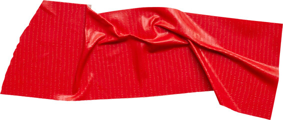 Red adhesive sticky tape isolated on white background