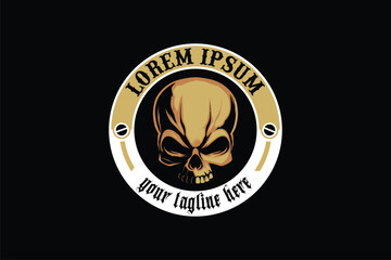 Amazing Human skull head vector image logo template