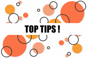 Vector banner. Megaphone with top tips speech bubble. Loudspeaker. Banner for business, marketing. Banner design vector illustration.