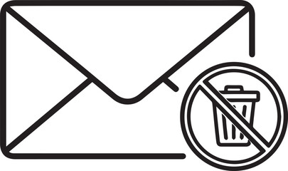 Eliminate junk mail and boost productivity with this clean, modern icon representing email deletion and inbox management, perfect for tech designs