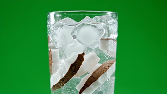 Refreshing Citrus Infused Ice Beverage in Glass.