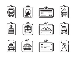 Public Transit Pass Line Art Guide