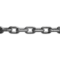 Obraz premium Metal chain links connecting strongly with transparent background