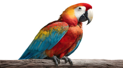 Vibrant colorful parrot isolated on white
