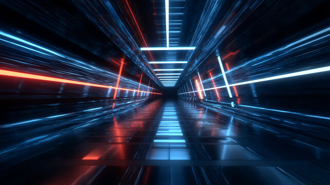 Glowing Neon Light Corridor