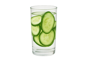 Glass of refreshing cucumber infused water