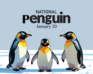 Obraz premium vector graphic of national penguin day good for national penguin day celebration. flat design. flyer design. flat illustration.