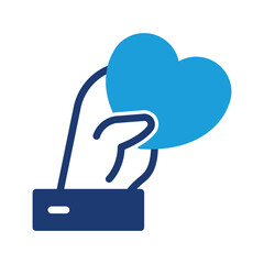 Heart in hand colored icon vector design good for web or mobile app