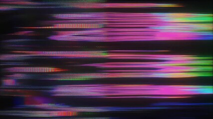 Dynamic glitch distortion with neon tech interference creating futuristic cyberpunk abstract motion texture loops - Powered by Adobe