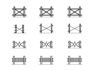 Fototapeta premium Railway Fence Line Art Under Sky