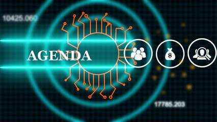 An agenda is a structured outline or plan of topics and activities to be discussed or accomplished during a meeting 4k video animation	
