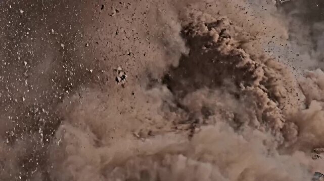 Violent debris cloud engulfs everything nearby