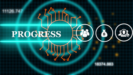 	
Checklist and task progress tracking concept. completion, productivity, workflow, goal setting, and A person pointing at progress bar with checkmarks, task efficient project management