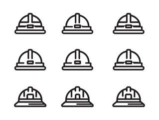 Railway Safety Helmet line art design
