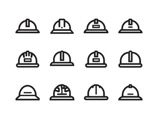 Railway Safety Helmet line art protection