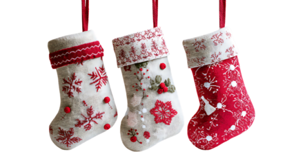 christmas socks on a white background