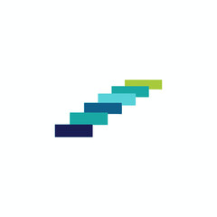 Obraz premium A geometric illustration featuring a set of ascending rectangular bars of varying shades