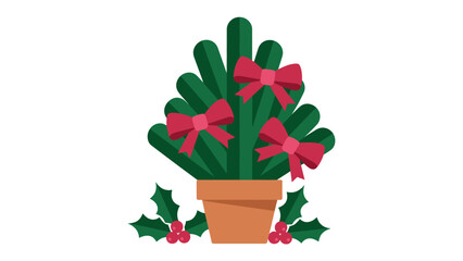 Festive Holiday Delight: An illustration of a Christmas tree with elegant bows, offering a cheerful and season's greetings feeling.