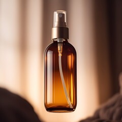 Naklejka premium bottle of perfume on black background