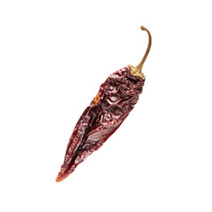 Dried red chili pepper isolated on transparent background