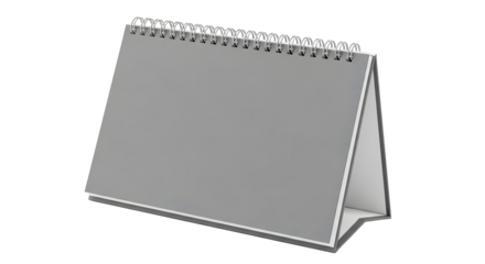 Gray calendar mockup desk calendar spiral calendar blank calendar template design on transparent background