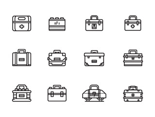 Railway Toolbox Line Art Design Ideas