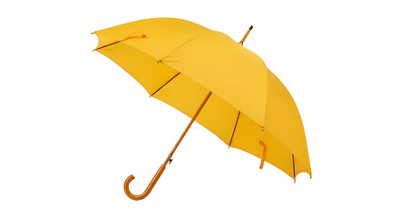 Yellow umbrella rain protection weather accessory bright rainy day sunshine on transparent background