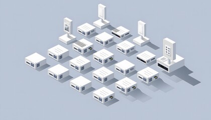 Isometric White Technology Devices