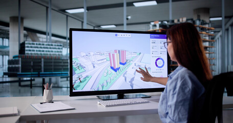 Young Engineer Using GIS Software For Construction Inspection
