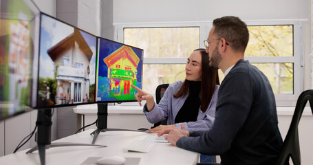 Professional Male Thermographer Checking Thermal Image