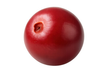 Obraz premium Single red cranberry fruit with transparent background