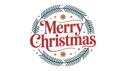 Christmas Cheer: A festive Merry Christmas emblem, adorned with elegant typography and delicate seasonal sprigs. A celebration of joy and togetherness.