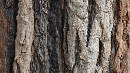 Obraz premium flat lay of vertical tree trunk section with tileable bark texture