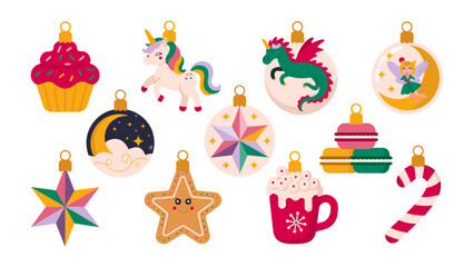Festive Ornaments: A vibrant collection of Christmas ornaments, each adorned with unique and whimsical designs, ready to bring cheer and delight to the holiday season.