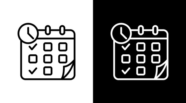 Schedule With Icon Set Design	