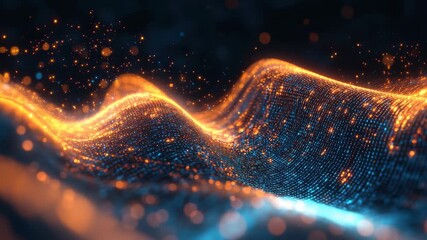 Vibrant visualization of sound waves representing equalizer and music dynamics at night, Equalizer and music - Powered by Adobe