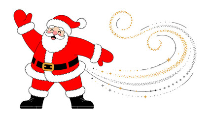 Santa's Whimsical Breeze: A jovial figure in a festive red suit exudes a playful, whimsical breeze, embodying the joyous spirit of the holiday season.