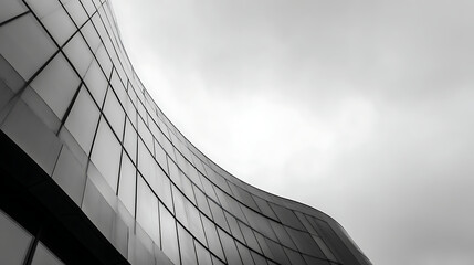 Curved glass facade of modern architecture modern building curved structure