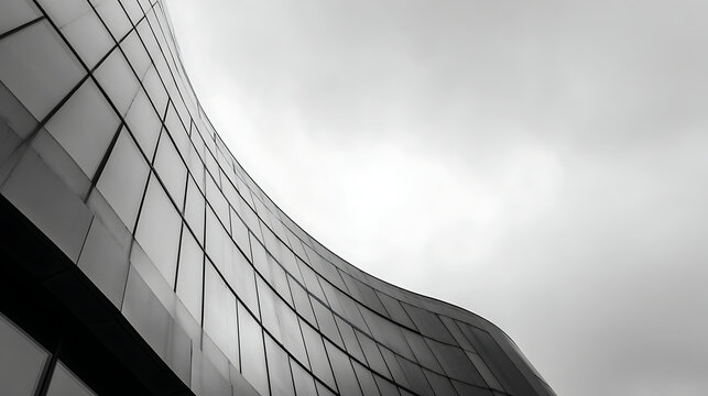 Curved glass facade of modern architecture modern building curved structure