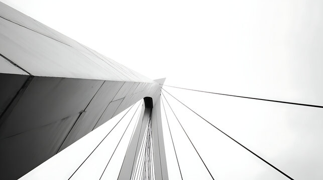 Modern architectural suspension bridge cables and structure architecture - Powered by Adobe