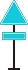 Road Sign Board icon. Empty traffic signs isolated on transparent background. Highway attention road sign collection. Blank street traffic symbols, stopping boards. Signaling plates vector.