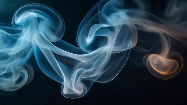 Beautiful abstract smoke patterns with vibrant colors on a dark background