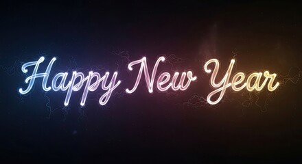 Happy New Year Sparkling Text Animation Festive Celebration