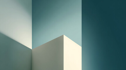 Geometric forms intersecting with soft light and shadow abstract minimalist