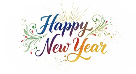 Happy New Year Festive Celebration Greeting Card