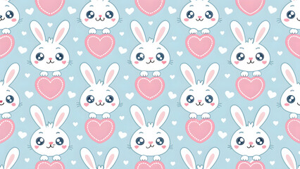 Cute easter bunny seamless pattern fun design